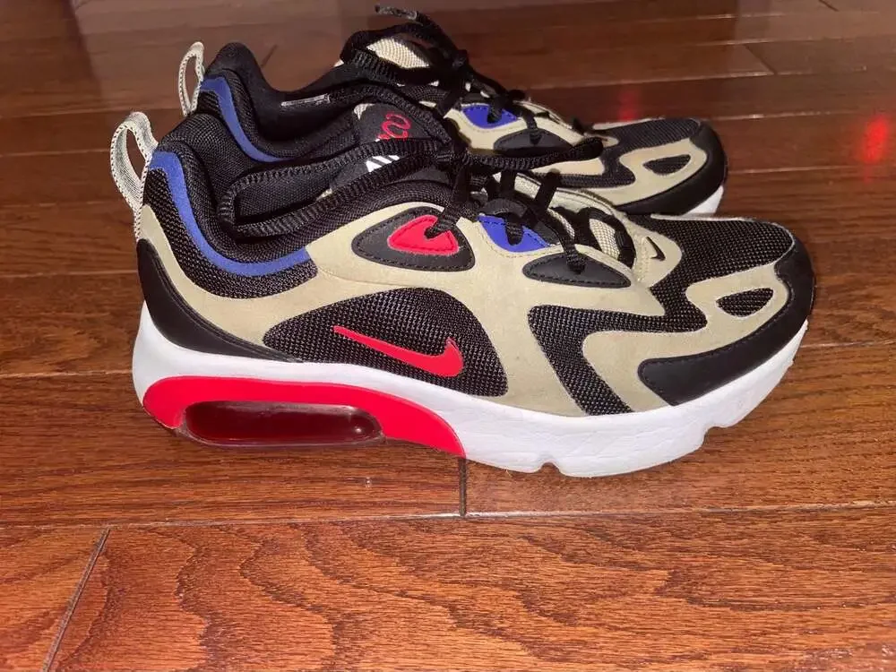Nike Air‎ 200 Sneakers Y2K Chunky Trainers Beige Black Red Size 4.5Y